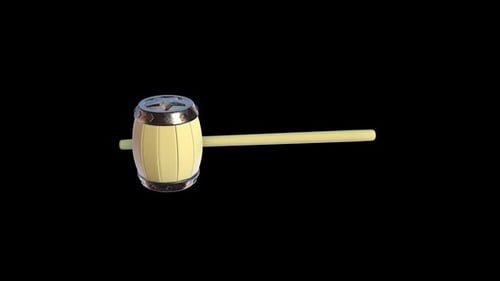 Stylized 3D Barrel Mallet Looping Animation