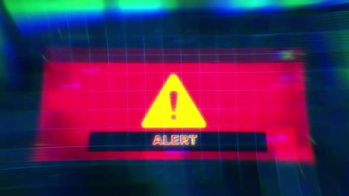 Digital Alert Message with Glitch Effect