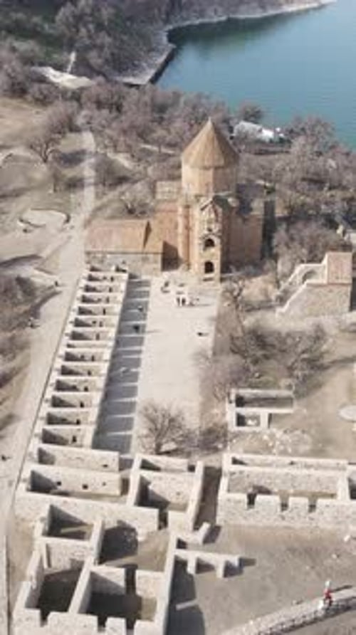 Island in Church Drone View