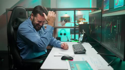 Sad Cryptocurrency Exchange Trader