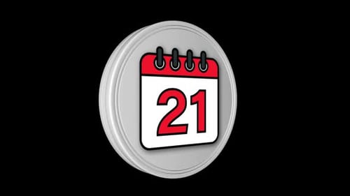 Loop animado do ícone número 21 do calendário