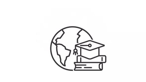 Animated Global Education and Study Abroad Icon