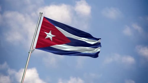 Realistic 3D Waving Cuban Flag Animation