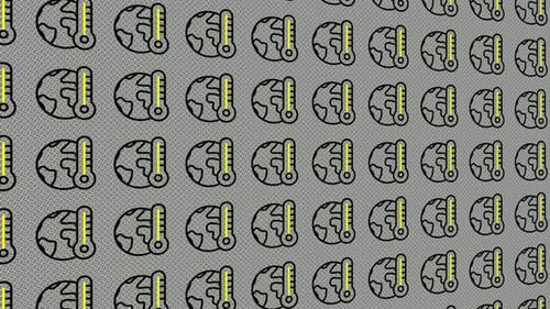 Dynamic Background with Animated Wall of Global Warming Icons, Exclusive, Unique Design