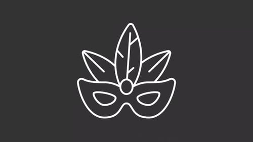 Minimalist Animated Carnival Mask Line Art Reveal