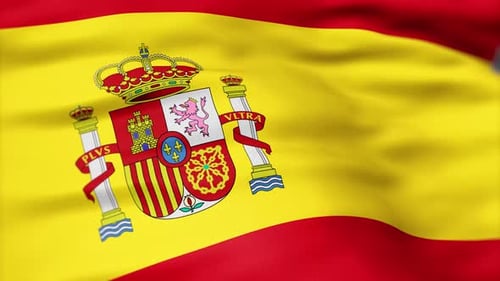 Vibrant Waving Spanish National Flag Animation