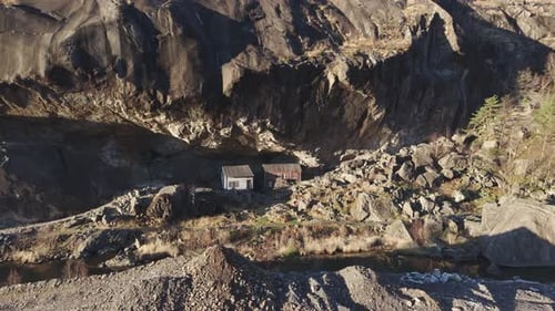 Helleren - historical site in Norway. Drone footage