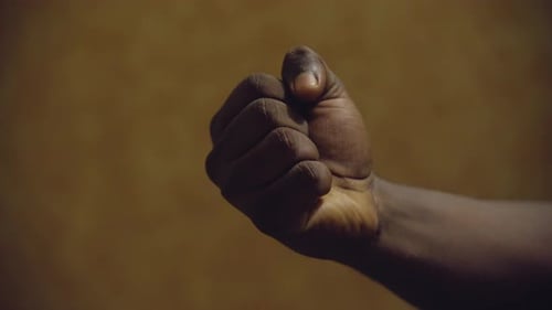 indian hand closing and opeing hand palm lines making feast.