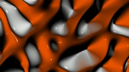 Fondo con ondas de plasma naranjas y blancas, diseño exclusivo y único, renderizado 3D, reflexión