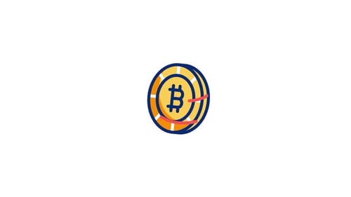 Animated Flat Design Bitcoin Cryptocurrency Icon