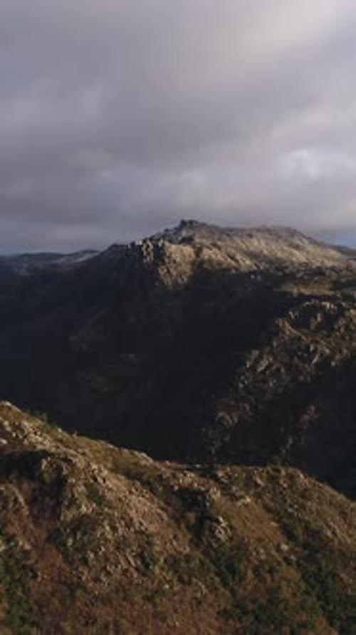 Majestic Mountain Range Aerial View