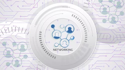 Networking Concept Animation with Abstract Digital Interface