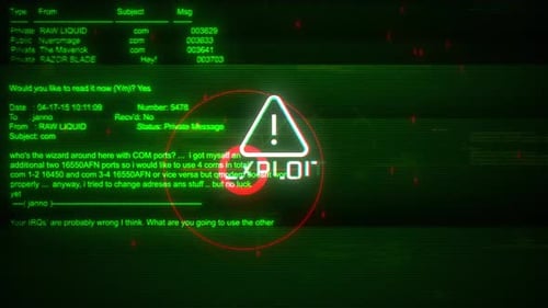 Aufmerksamkeit ausnutzen: Bildschirmbewegung auf abstrakter Technologie-Hintergrund, grüne Farbe