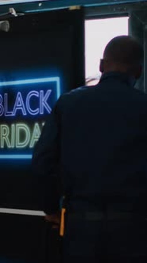 Crowd Rushes Through Door on Black Friday