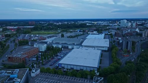 Aerial view of Messe und Congress Centrum Halle Münsterland in Münster , Germany