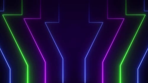 Dynamic Neon Geometric Line Pattern Animation
