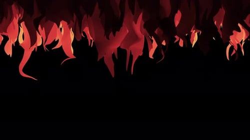 Flames burning in darkness