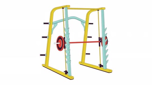Smith machine in action line 2D object animation