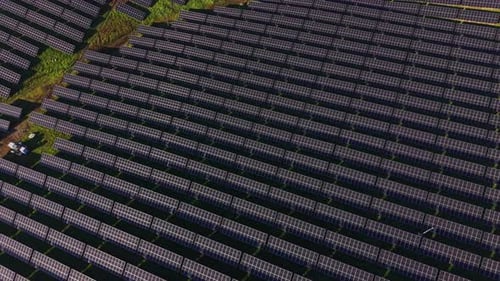 Solar panels cover large area in location with focus on energy production