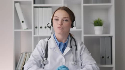 Friendly Doctor Explains Healthcare Via Telemedicine