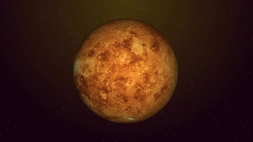Realistic Venus planet Rotates on space or galaxy and stars milky way, Animation Venus planet. 1860