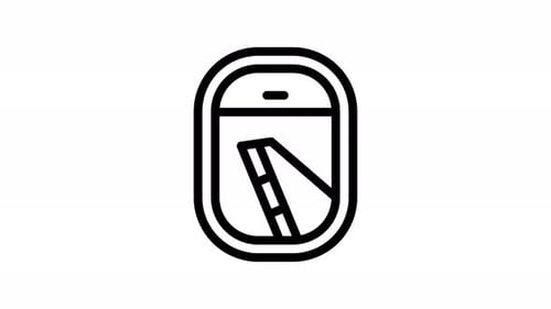 Animated Minimalist Airplane Window Icon Shutter Opening and Closing