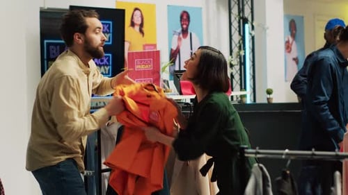 Black Friday Fight in Clothing Store