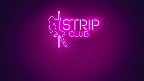Placa de néon do Strip Club