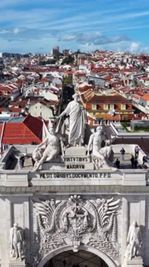 Lisbon Skyline At Lisbon In District Of Lisbon Portugal.
