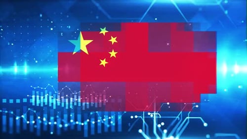Economy Background with China Flag and Graph