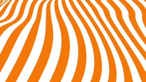 Abstract Undulating Orange and White Stripes Motion Background