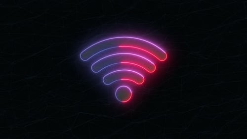 Glowing Neon Wi-Fi Signal Pulse Animation