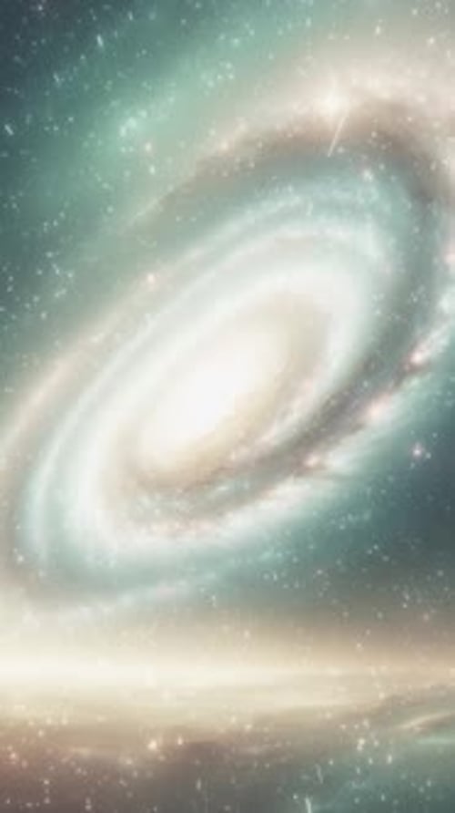 Animated Rotating Galaxy with Stars Vertical Background