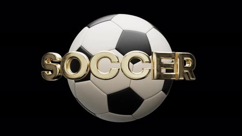 Isolated 3D Soccer Ball Sign Rotating Loop with Alpha Channel