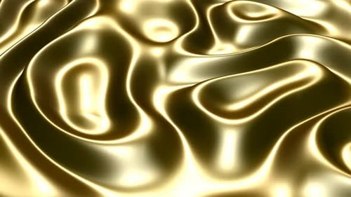 Abstract Golden Liquid Waves Seamless Looping Background