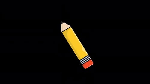 Flat Design Animated Pencil Sharpening