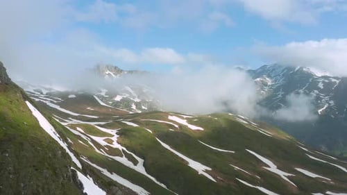 Snow-capped mountains in the Alps near the Little St Bernard Pass