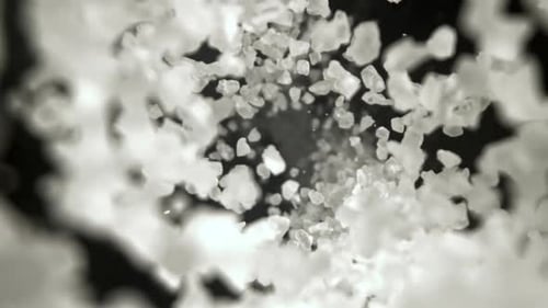 Super Slow Motion Falling Sea Salt Filmed on a Highspeed Camera at 1000 Fps