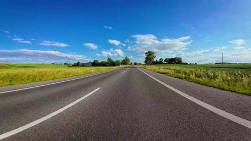 Point of View Vehicle Scenic Driving By Road POV Views From Front Seat During Car Ride