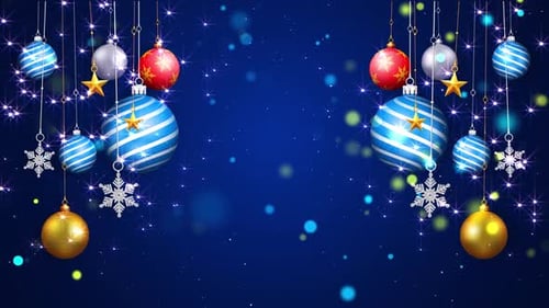 Merry Christmas And New Year Background Blue