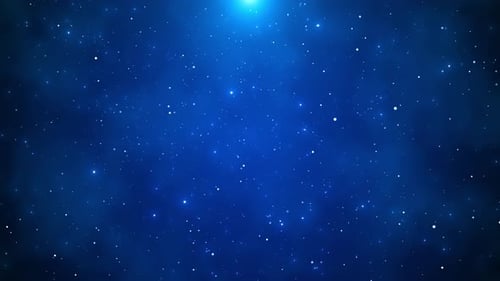 Viagem intergaláctica: aglomerados brilhantes, estrelas e galáxias chegam ao universo. Plano de fundo espacial animado.
um