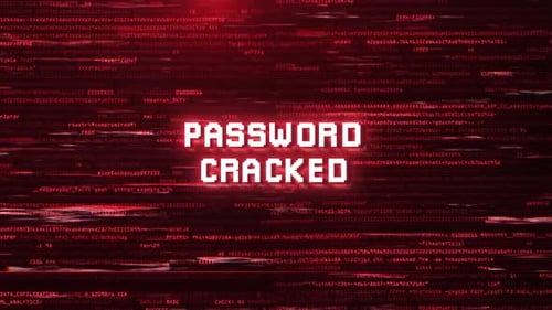 Password Cracked Glitch Pixel Text Animation