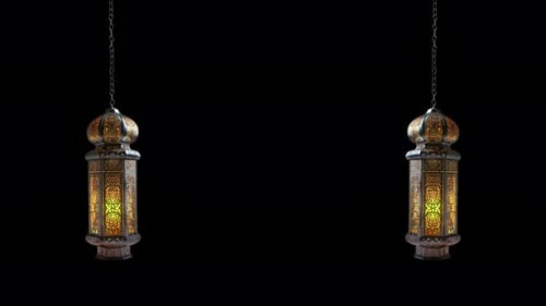 Ramadan Lantern With Alpha Channel Included Loop