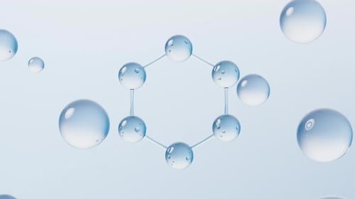 3D Animation of Abstract Molecule and Fluid Spheres