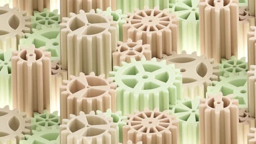 Boucle horizontale en forme de roue dentée géométrique pastel 4K