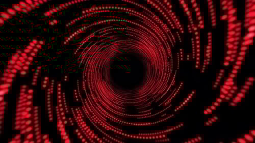 Red Glowing Particle Tunnel Loop Background