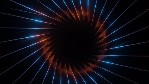 Orange And Blue Blades Circulation Background Vj Loop In 4K