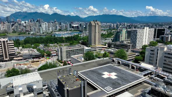 Vancouver General Hospital Helipad Overlooking The Downtown Vancouver ...