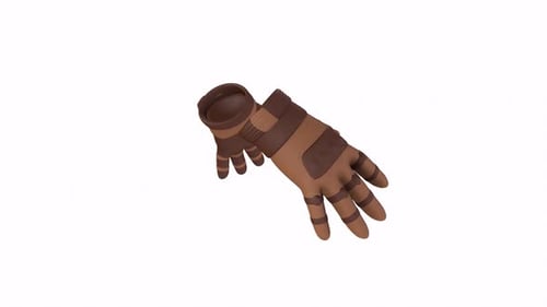 Stylized Brown Fingerless Gloves