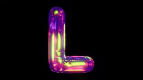 Glossy Inflatable 3D Letter L Animation